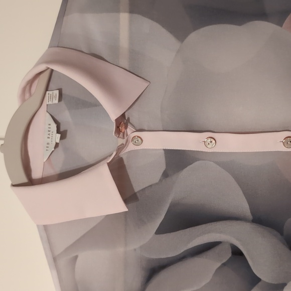 Ted Baker floral sheer long sleeve top. Sz3 - Picture 2 of 5